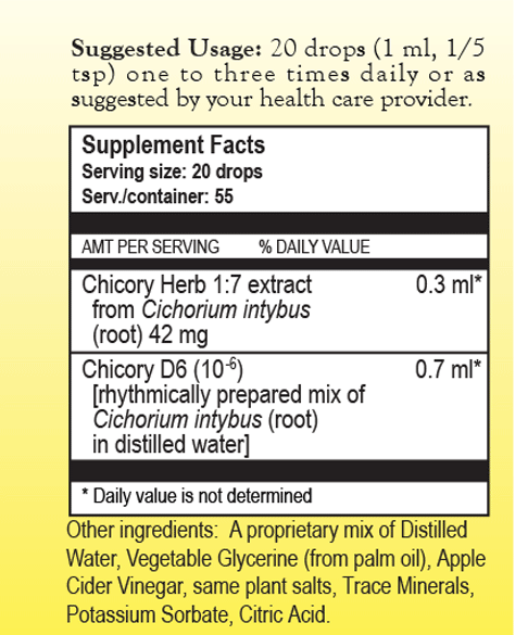 Chicory Cum Stanno Complex Herbal Tincture by True Botanica dietary supplement