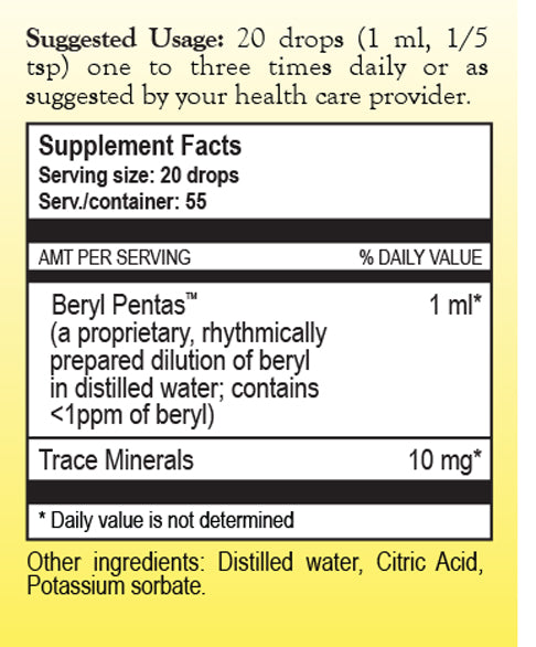 Beryl Pentas by True Botanica dietary supplement