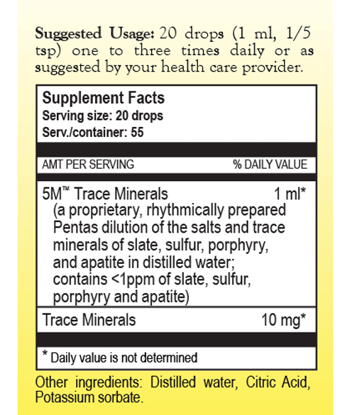 5M Trace Minerals dietary supplement by True Botanica
