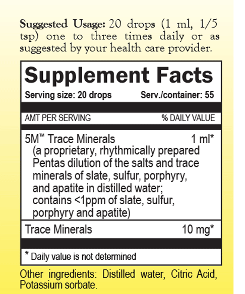 5M Trace Minerals dietary supplement by True Botanica