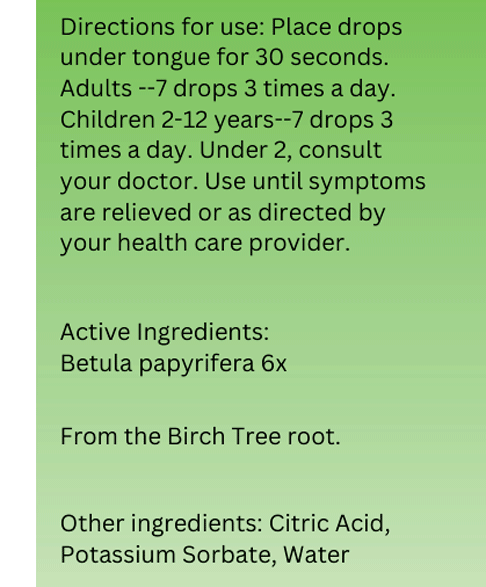 Betula Radix 6X homeopathic medicine by True Botanica