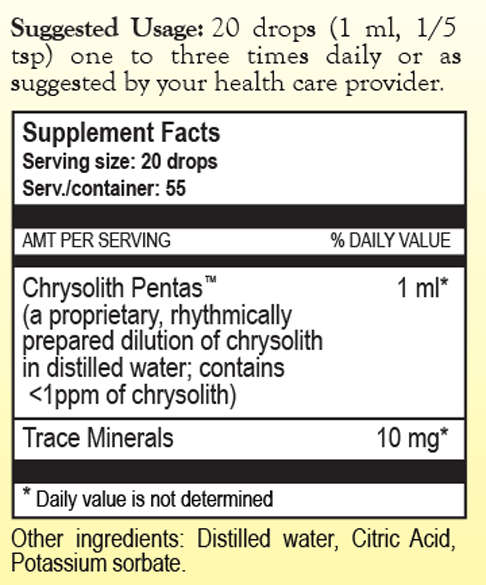 Chrysolith Pentas by True Botanica dietary supplement