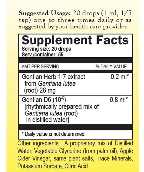 Gentian Complex Herbal Tincture by True Botanica dietary supplement