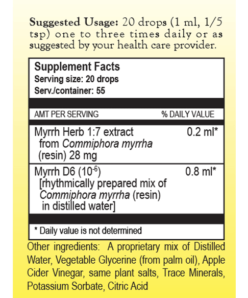 Myrrh Complex Herbal Tincture by True Botanica dietary supplement