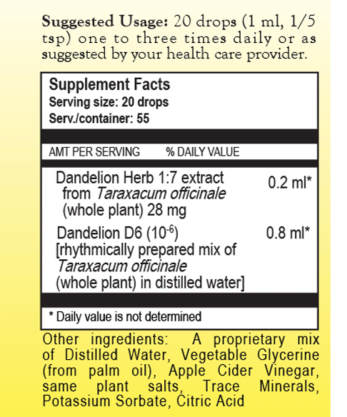 Dandelion Complex Herbal Tincture