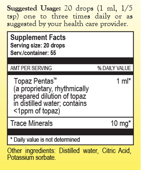 Topaz Pentas by True Botanica dietary supplement