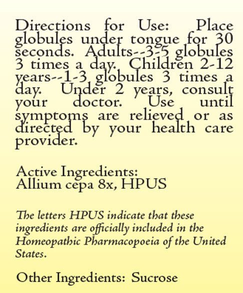 Allium Cepa 8X homeopathic medicine by True Botanica